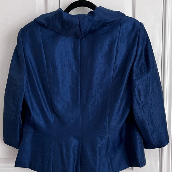 Adrianna Papell Blue Cropped Jacket Blazer/Top, size 14W - Picture 4 of 11